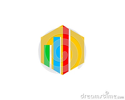 Hexagon Business Stats Logo Design Template Vector Illustration