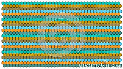 hexagon color grid pattern. hexagon texture. wall background. Geometric squared pattern. Vector illustration. Vector Illustration