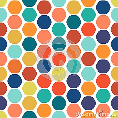 Hexagon colorful seamless geometric pattern. Vector Illustration