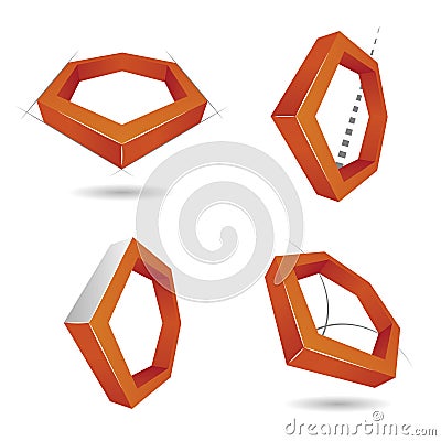 Hexagon 3D logo, for companies or business Vector Illustration