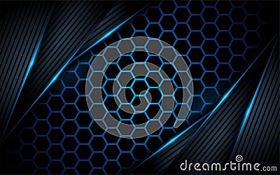 Hexagon dark blue abstract background Vector Illustration