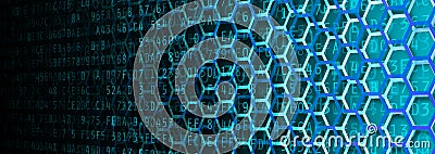 Hexagon Data Banner Stock Photo