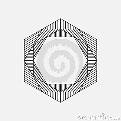 Hexagon, geometric element Vector Illustration