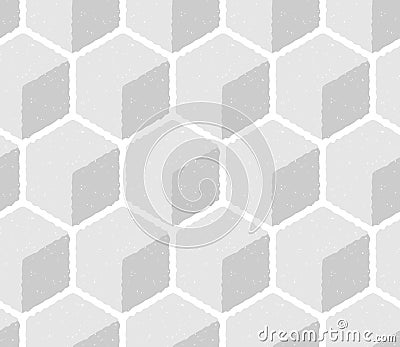 Hexagon, honeycomb tiles background. Geometric seamless pattern with cubes Vector Illustration