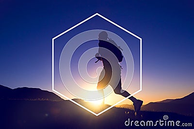 Hexagon Icon Frame Symbol Copy Space Concept Stock Photo