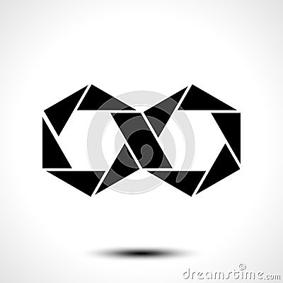 Hexagon infinity logo sign Vector Illustration
