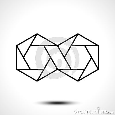 Hexagon infinity logo sign Vector Illustration