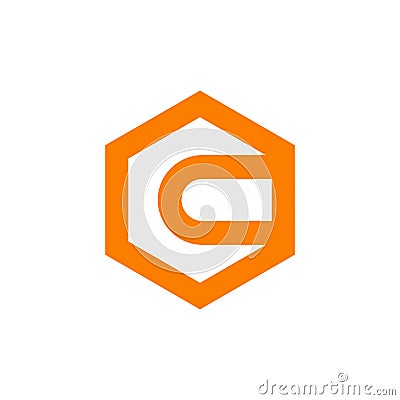 Hexagon letter C logo icon design in line art style Vector Illustration