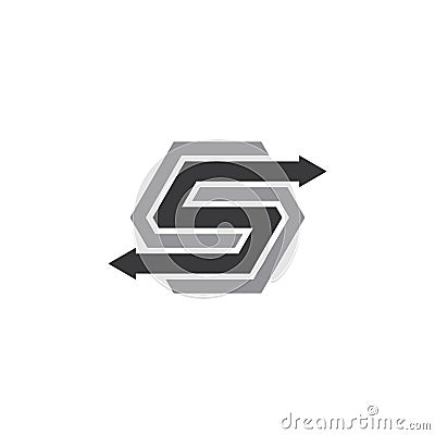 hexagon letter s logo business logo Vector Illustration