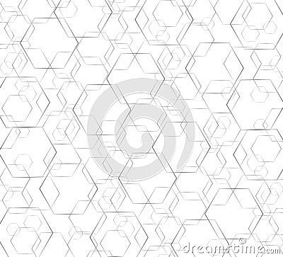 Hexagon line abstract and space art background Vector Illustration