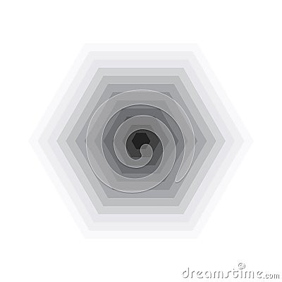 Hexagon monochrome abstract graphic background Cartoon Illustration