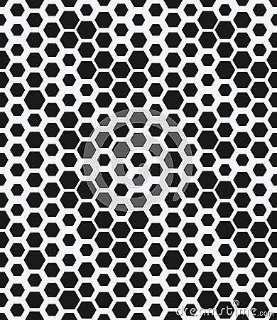 Hexagon monochrome seamless geometrical pattern Vector Illustration