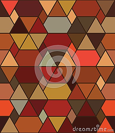 Hexagon out line brown seamless pattern Vector Illustration