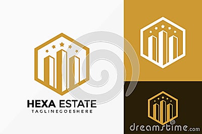 Hexagon Real Estate Logo Vector Design. Brand Identity emblem, designs concept, logos, logotype element for template Vector Illustration