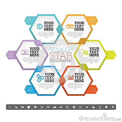 Hexagon Star Infographic Vector Illustration