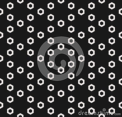 Hexagon texture, vector monochrome seamless pattern, perforated Vector Illustration