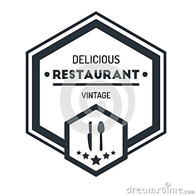 Hexagon Vintage Hipster Badge Logo Design Template Vector Symbol Vector Illustration