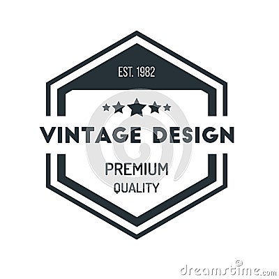 Hexagon Vintage Hipster Badge Logo Design Template Vector Symbol Vector Illustration