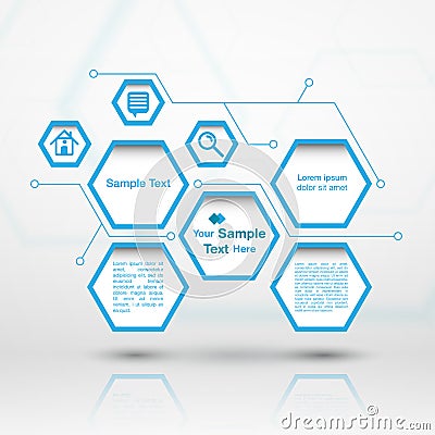 Hexagon web design Vector Illustration