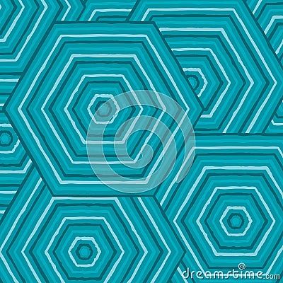 Hexagonal abstract Aboriginal line painting Stock Photo