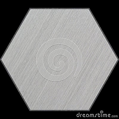 Hexagonal Aluminum Bevelled Panel with Clipping Path Stock Photo