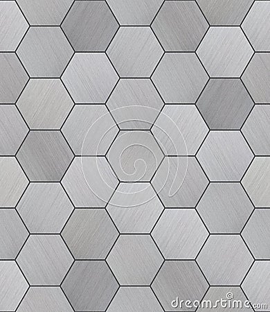 Hexagonal Aluminum Tiled Seamless Texture Stock Photo