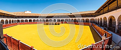 Hexagonal bullring of Almaden, unique in the world, world heritage, Spain. Stock Photo