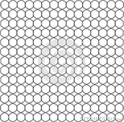 Hexagonal cell texture. Honey hexagon cells, honeyed comb grid texture, and honeycomb fabric seamless pattern vector. Vector Illustration