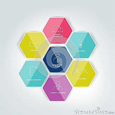 Hexagonal diagram. Vector Illustration