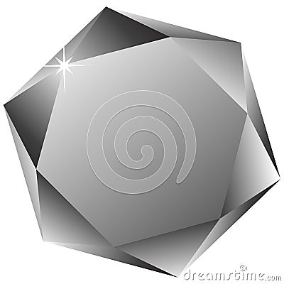 Hexagonal diamond against white Vector Illustration