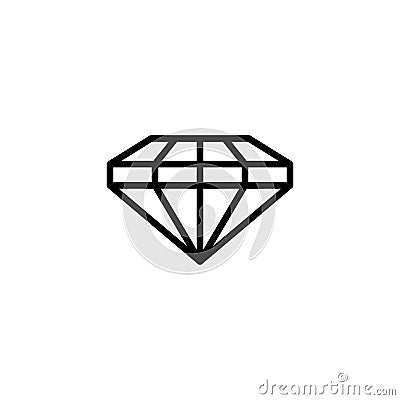 Hexagonal diamond outline icon is a simple trendy style. Vector logo of gemstone Vector Illustration