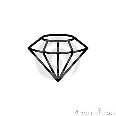 Hexagonal diamond outline icon is a simple trendy style. Vector logo of gemstone Vector Illustration