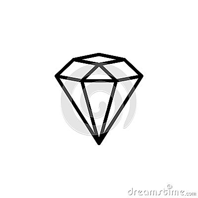 Hexagonal diamond outline icon is a simple trendy style. Vector logo of gemstone Vector Illustration