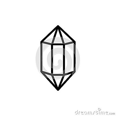 Hexagonal diamond outline icon is a simple trendy style. Vector logo of gemstone Vector Illustration