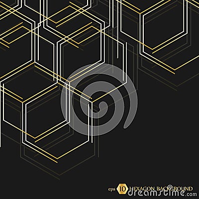 Hexagonal geometric background. Hexagons genetic and social network. Future geometric template. Business presentation Vector Illustration