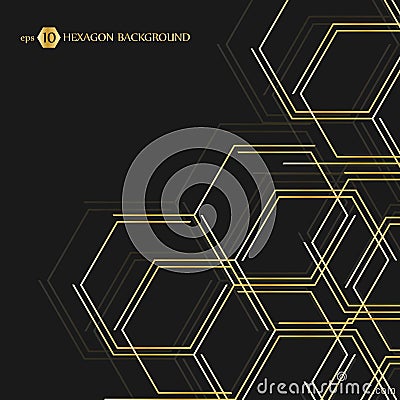 Hexagonal geometric background. Vector connection with lines and social network. Business presentation for your design Vector Illustration