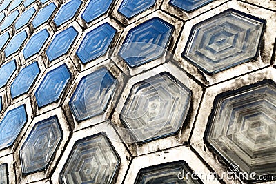 Hexagonal Glass Brick Stock Photo