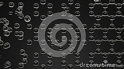 Hexagonal molecular structure. Creation, nanotechnology or chemistry concepts. 3D rendering Stock Photo
