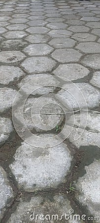 Hexagonal paving like honeycomb background Stock Photo