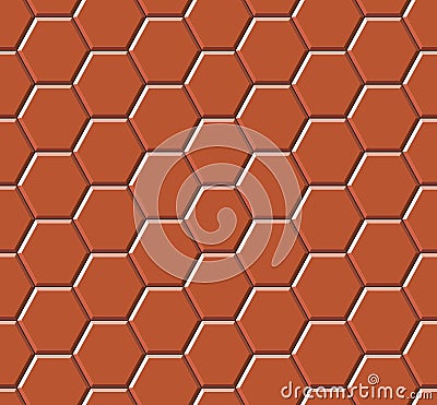 Hexagonal paving slabs. Seamless pattern Cartoon Illustration