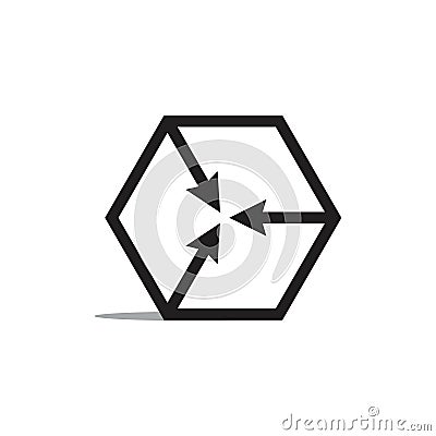 Hexagonal pointing arrows geometric logo Vector Illustration