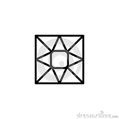 Hexagonal square diamond outline icon is a simple trendy style. Vector logo of gemstone Vector Illustration