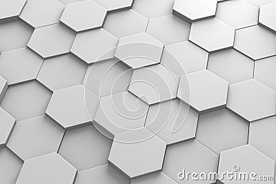 Hexagonal Tiles 3D Pattern Stock Photo