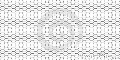 Hexagons abstract grid background. Grey hex pattern with subtle polygons. Linear geometric texture. Hexagonal vector Vector Illustration