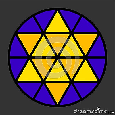 Hexagram leadlight impression Vector Illustration