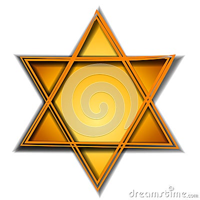 Hexagram Sign Symbol Gold Stock Photo