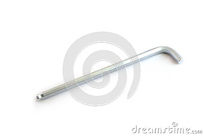 Hexahedron spanner on a white. Stock Photo