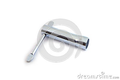 Hexahedron spanner on a white. Stock Photo