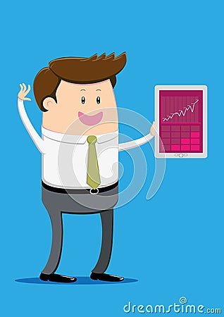 Hey! My stocks are going great! Vector Illustration