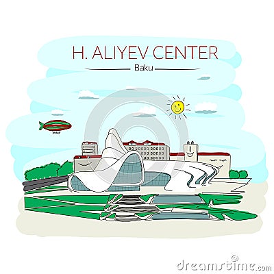 Heydar Aliyev Center. Vector Illustration